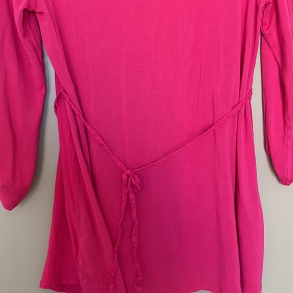 🆑 [4/$20] Hot Pink Motherhood Tunic Blouse Collar Stretchy button Top - Picture 5 of 5